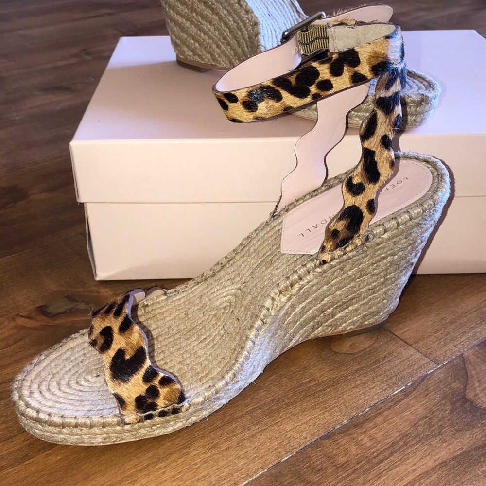 Leopard Loeffler Randall espadrille sandals NIB